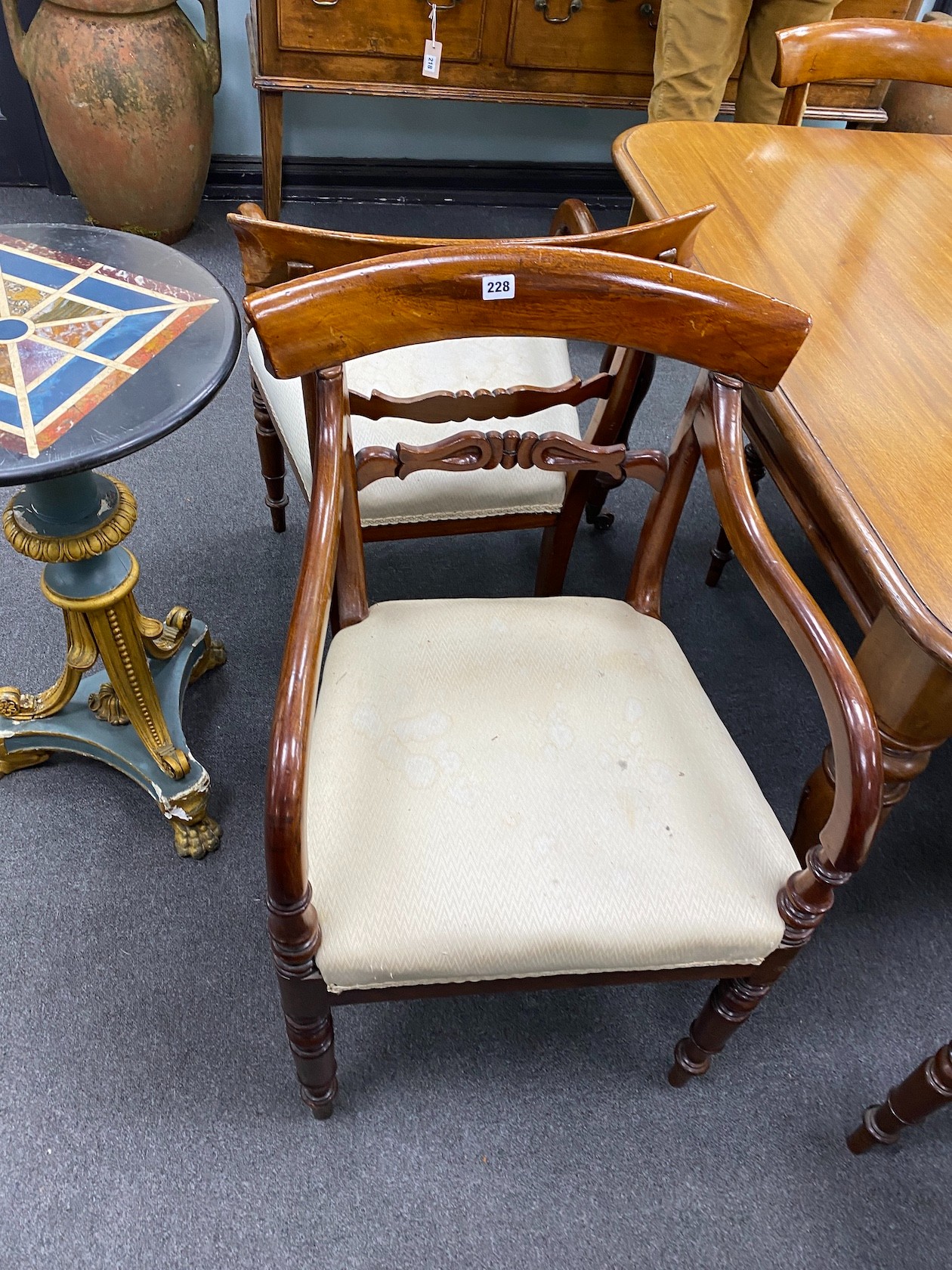 A set of eight Regency mahogany dining chairs (2 carvers)